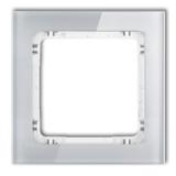 DECO Ramka uniwersalna pojedyncza - efekt szkła (ramka: szara; spód: biały)