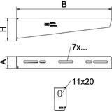 MWA 12/11, WYSIĘGNIK ŚCIENNY B110MM