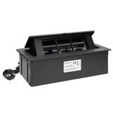 NOEN Kaseta meblowa wpuszczana w blat ze zintegrowaną ramką PCV na gniazda modułowe 3 x 45x45mm lub OR-GM-9010/B ORNO
