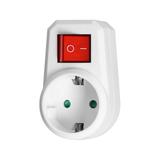 Adapter 1x2P+Z (Schuko) z włącznikiem, biały OR-AE-13188(GS) ORNO