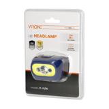 Latarka czołowa COB+LED, ładowanie USB, czujnik ruchu, niebieska