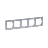 Suno Ramka Pięciokrotna 5-Krotna Aluminium Szczotkowane 721565 LEGRAND