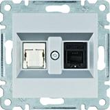lumina Gniazdo RJ11/12 + RJ45, srebrny WL2212 HAGER