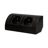 Gniazdo meblowe bez wyłącznika 2x2P+Z czarne OR-AE-1303/B ORNO