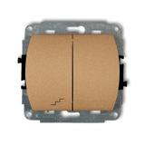 TREND Mechanizm łącznika jednobiegunowego ze schodowym (wspólne zasilanie) złoty metalik