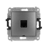 ICON Mechanizm gniazda komputerowego pojedynczego 1xRJ45, kat. 6, 8-stykowy, bez pola opisowego graf