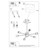 Sollux Żyrandol LANGO 6 czarny SL.1023