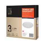 ZONDA LED EMERGENCY 12W/1,2W plafon z czujnikiem ruchu 800lm/80lm IP20 4000K poliwęglan mleczny AD-P