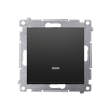 Simon 54 Przycisk pojedynczy zwierny z podświetleniem LED bez piktogramu 16A z. śrub. czarny