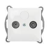 Gniazdo abonenckie "RTV" Pearl, 1,5dbt, GAP-P/K, biały