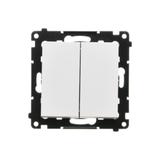 Simon 55 Przycisk zwierny podwójny zwierny bez piktogramu szybkozłączka Biały mat