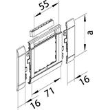 tehalit.WA Maskownica 80mm 1-krotna 55x55mm pole opisowe PC-ABS bezhalog l.alu