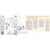 Zacisk uniwersalny U6, zakres fi 20/25 mm