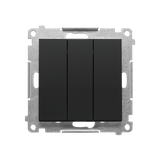 Simon 55 Przycisk zwierny potrójny szybkozłączka Czarny mat