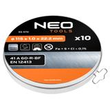 Tarcza tnąca do metalu 115 x 1.0 x 22.2 mm, 41 A60-T-BF, INOX, 10 szt.