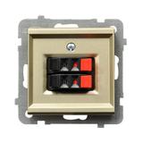 SONATA Gniazdo głośnikowe podwójne - kolor szampański złoty