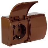 VG-Koala Gn. podw. 2x2P+Z-CHUKO n/t IP44 brąZ- klapką brąZ-182-02 61.397 OPATÓWEK