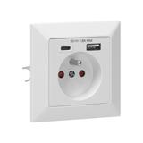 Gniazdo pojedyncze 2P+Z, USB-A + USB-C ,Wyjście 5VDC Max 2,8A OR-AE-13232 ORNO