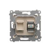 Simon 54 Gniazdo telefoniczne pojedyncze RJ12 kremowy