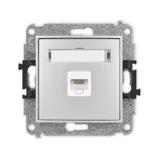 ICON Mechanizm gniazda komputerowego pojedynczego 1xRJ45, kat. 5e, 8-stykowy srebrny metalik
