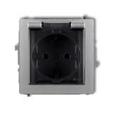 DECO Mechanizm gniazda bryzgoszczelnego z uziemieniem SCHUKO 2P+Z (klapka dymna, przesłony torów prą