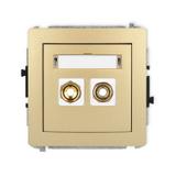 DECO Mechanizm gniazda głośnikowego pojedynczego (typu banan - czerwony i czarny, pozłacany, 4 mm2,