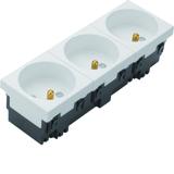 tehalit.GB-EG Gniazdo 2P+Z 33st 3-krotne 45x45mm bezhalogenowe biały EER3339010 HAGER