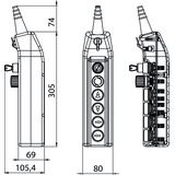 KASETA STEROWNICZA SUWNICOWA   SAA-1NO+B-1NC+2X(1NO+1NO/2)+2X1NO