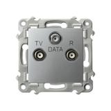 SZAFIR Gniazdo RTV-DATA - kolor srebro