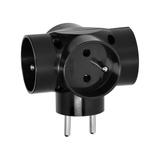 Rozgałęźnik 4x2P+Z, czarny