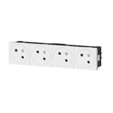 Mosaic Gn 4x2P+Z Podłączenie Przez Zaciski Automatyczne-8 Modułów Białe 16A-250V 077144L LEGRAND