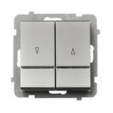 SONATA Łącznik żaluzjowy, zwierny, z podświetleniem niebieskim - kolor srebro mat