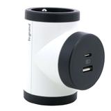 Rozgałęźnik Obrotowy 2-Gniazdowy Z/U Usb A+C Biały/Grafitowy Helmo  049437 LEGRAND