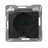 IMPRESJA Gniazdo bryzgoszczelne z uziemieniem schuko IP-44 z przesłonami torów prądowych wieczko prz