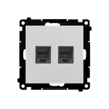 Simon 55 Gniazdo telefoniczne podwójne RJ12 Aluminium mat TF2.01/143 KONTAKT