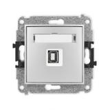 ICON Gniazdo pojedyncze USB A-B 2.0 srebrny metalik 7IGUSB-3 KARLIK