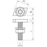 MS40HB M10x30 A4 Śruba z łbem hakowym