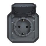 NOWE PLEXO - GN. SCHUKO 2P+Z ZACISKI AUTO KOMPLET NATYNKOWY 16 A-250V ANTRACYT 069799L LEGRAND