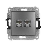 ICON Mechanizm gniazda komputerowego podwójnego 2xRJ45, kat. 6, ekranowany, 8-stykowy, bez pola opis