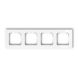 ICON Ramka uniwersalna poczwórna kwadratowa - efekt szkła (ramka: biała; spód: grafitowy mat) biały