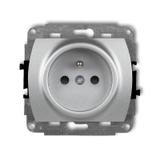 TREND Mechanizm gniazda pojedynczego z uziemieniem 2P+Z (przesłony torów prądowych) srebrny metalik