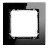 DECO Ramka uniwersalna pojedyncza - efekt szkła (ramka: czarna; spód: czarny)