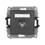 ICON Mechanizm gniazda komputerowego pojedynczego 1xRJ45, kat. 5e, ekranowany, 8-stykowy grafitowy m