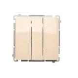 Simon Basic Przycisk potrójny 10A 250V szybkozłączka beż BMP31.01/12 KONTAKT