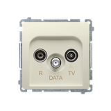 Simon Basic Gniazdo antenowe R-TV-DATA 1x wejście: 5–862 MHz beż