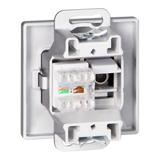 Gniazdo pojed. typu F + Gniazdo 1xRJ45 Cat6 Pearl, TV/F+RJ45/P, antracyt