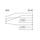 adapter gniazda M12/gniazdo RJ45 układ prosty