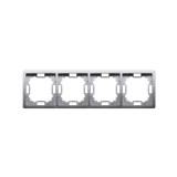 Simon Basic Standard Ramka 4-krotna – uniwersalna poziom i pion stal inox BMR4/21 KONTAKT