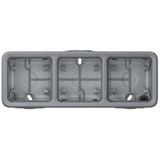 PLEXO55 PUSZKA NATYKOWA POTRÓJNA POZIOMA SZARA 1WE/2WY, Legrand