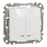 Sedna Design & Elements łącznik podwójny świecznikowy z podświetleniem biały SDD111105L Schneider